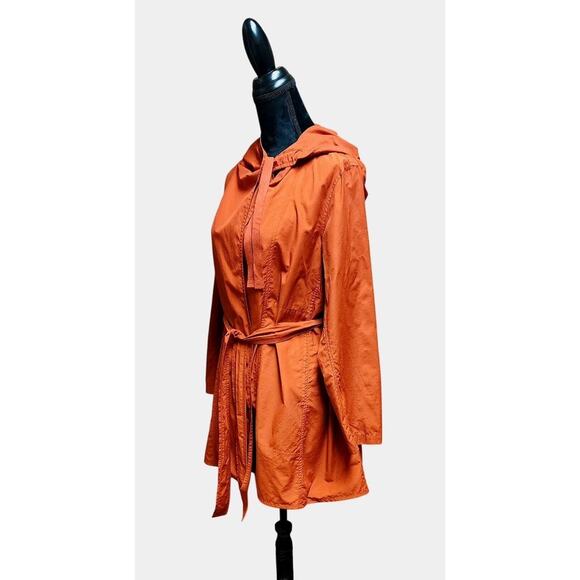 Eileen Fisher Women's Lightweight Hooded Wrap Jacket Burnt Orange, Size XS - Picture 6 of 8